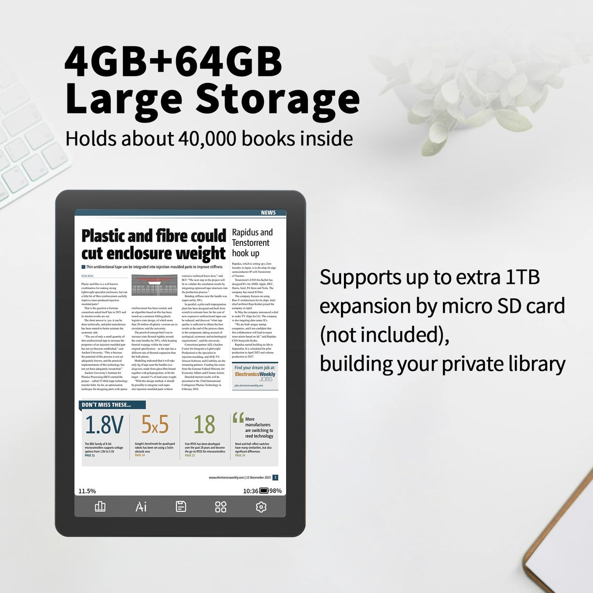 Bigme B6 front light adjustment enables comfortable reading day and night