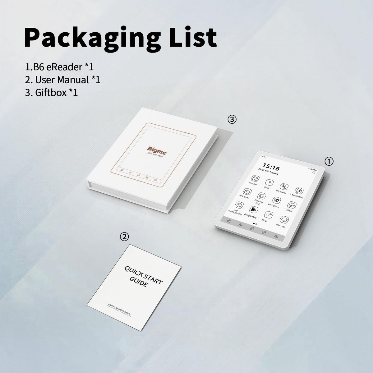 Bigme B6 slim, portable design ideal for travel reading