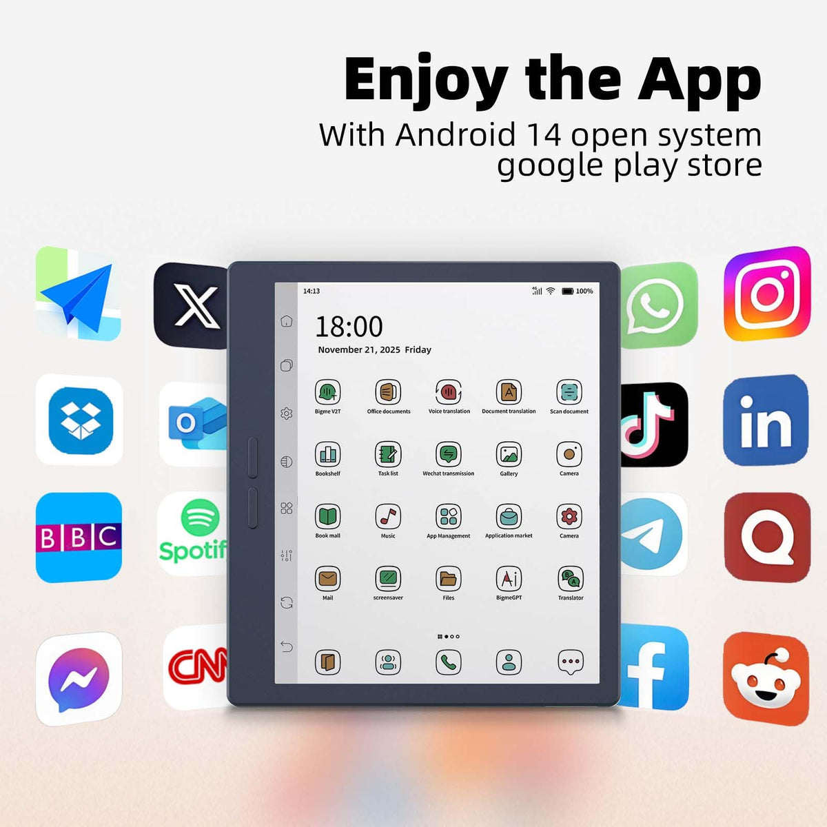 Bigme B7 Pro Color runs Android 14 for apps and OCR features.