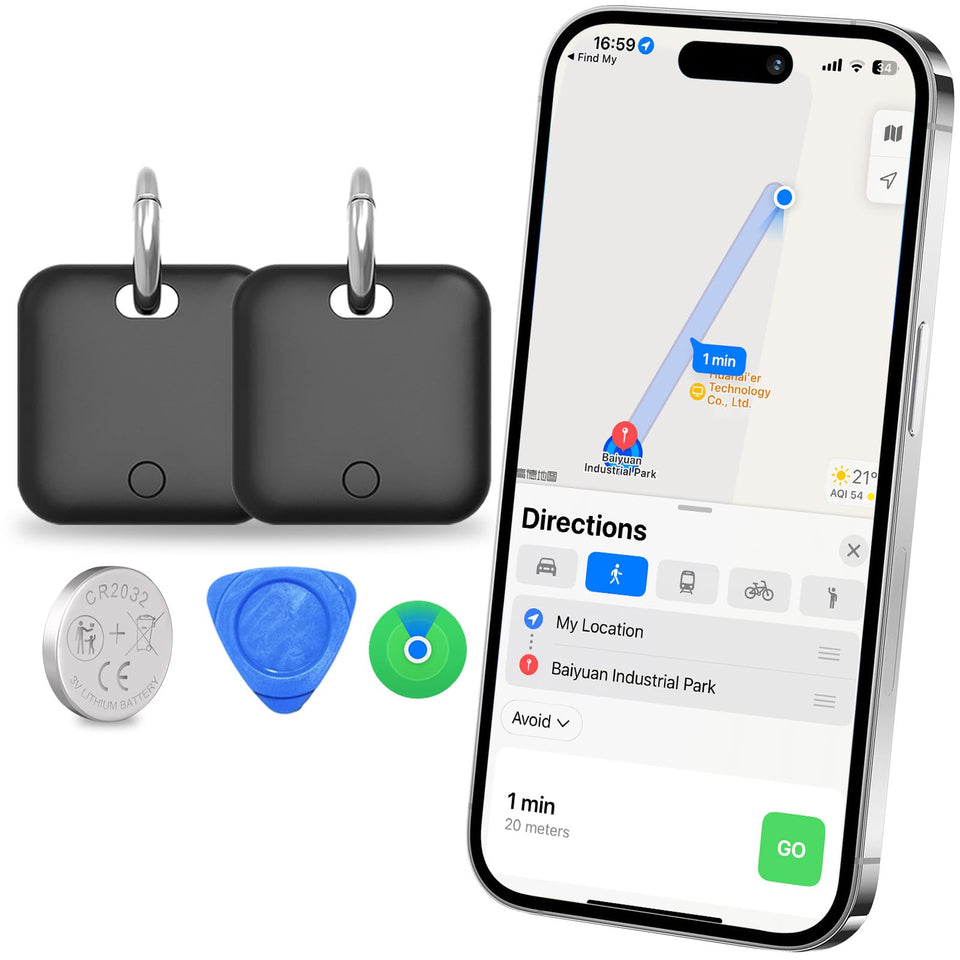 Bihipe smart tracker tags paired with Apple Find My for quick setup