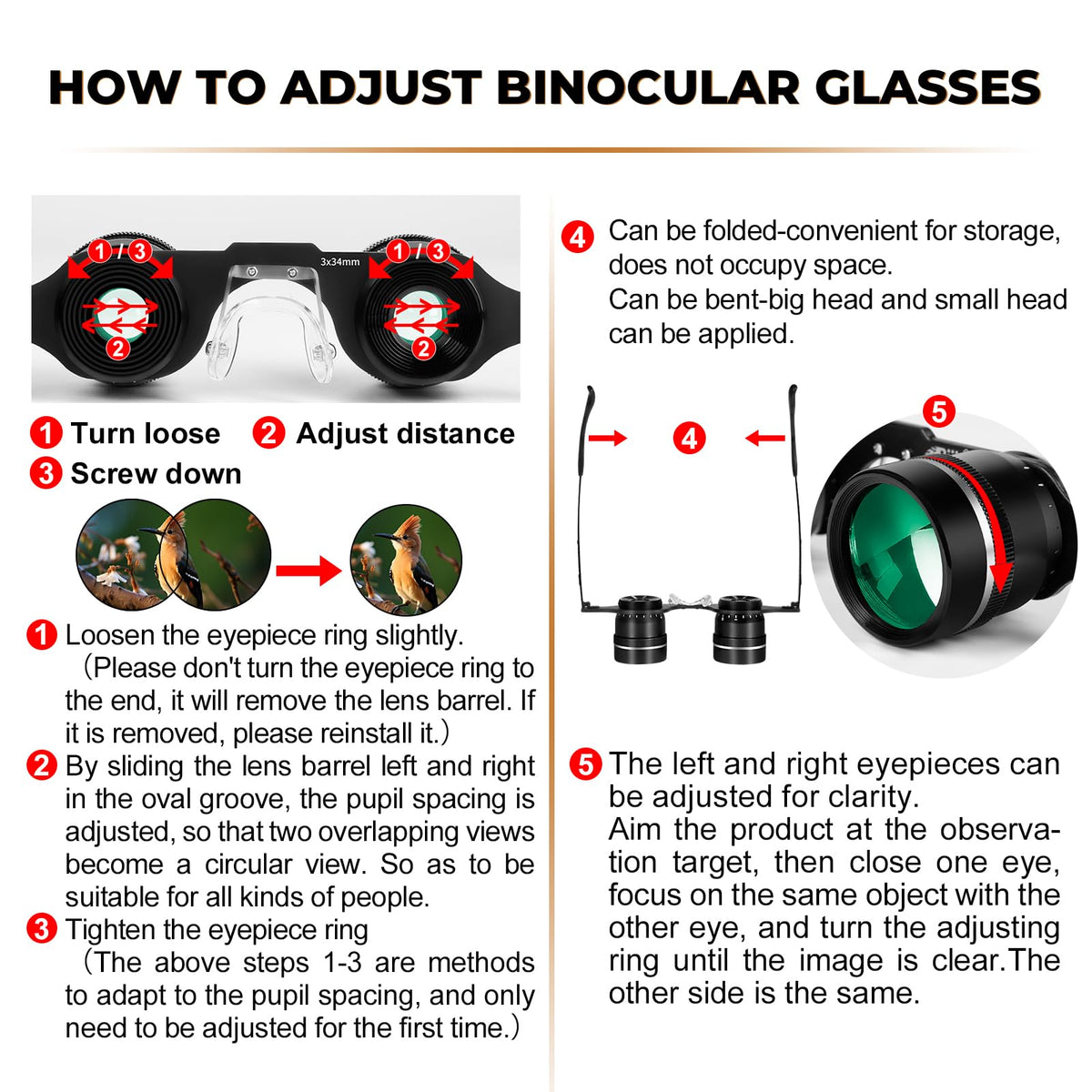 BIJIA worn by spectator in theater showing hands-free magnified viewing benefit
