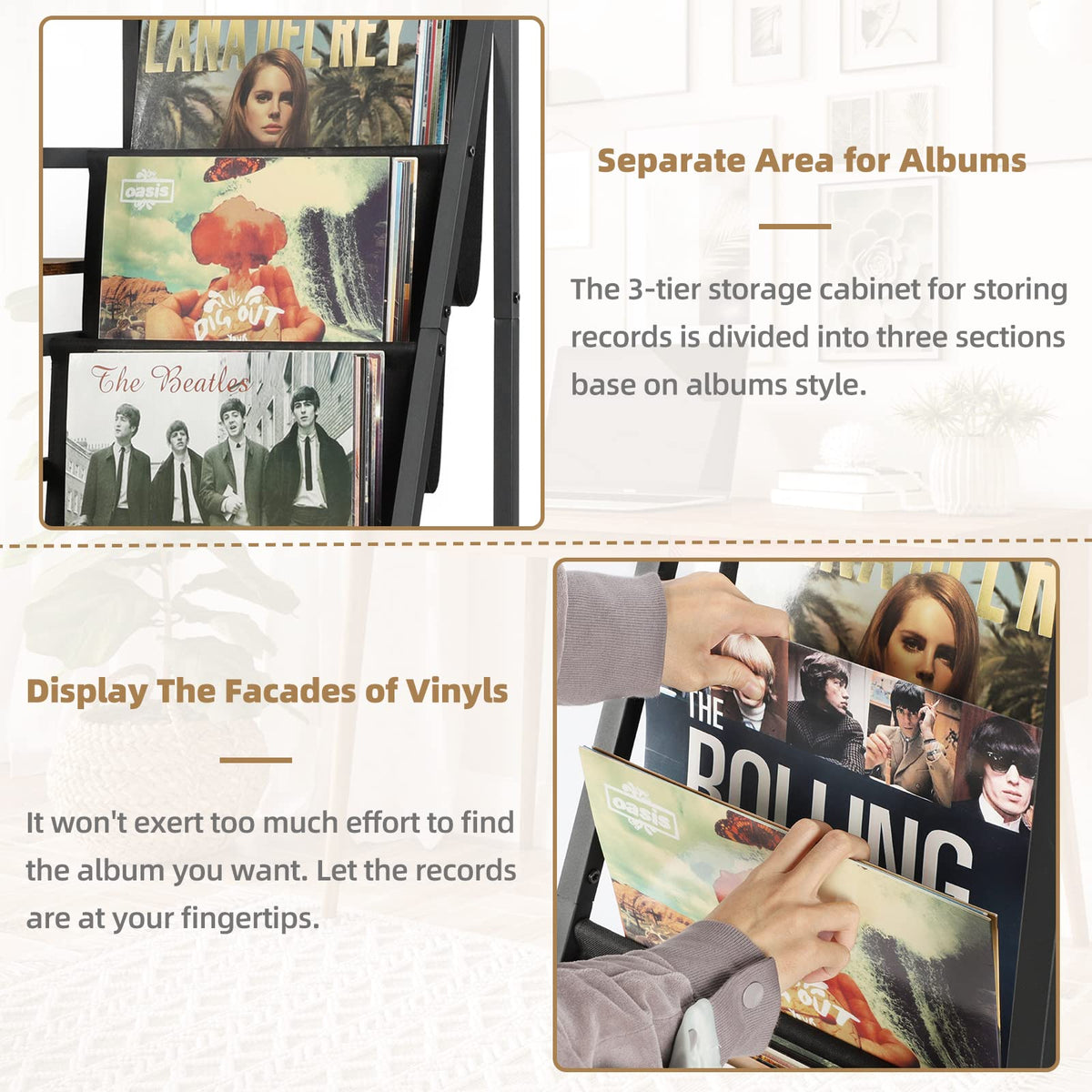 Bikoney Album Display Shelf keeping favorite records within reach.