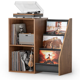 Bikoney record-player-stand-spacious-tabletop shows a wide, stable surface for turntables