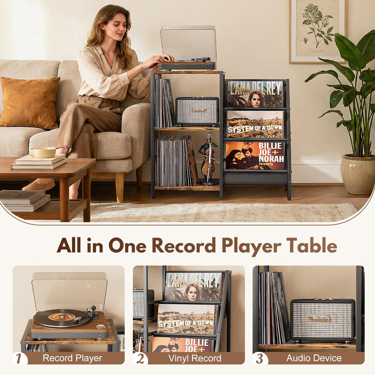 Bikoney vinyl display holder shelf ready for quick vinyl selection