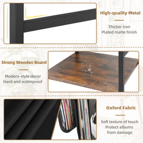 Bikoney Vinyl Record Cabinet organized storage for records and accessories.
