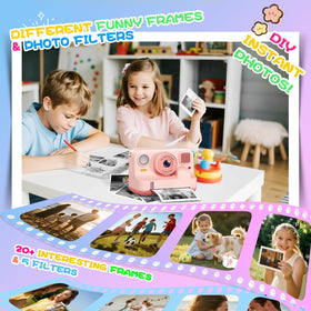 BILEBAK Instant Print Camera 1080p-video view captures clear kid recordings.