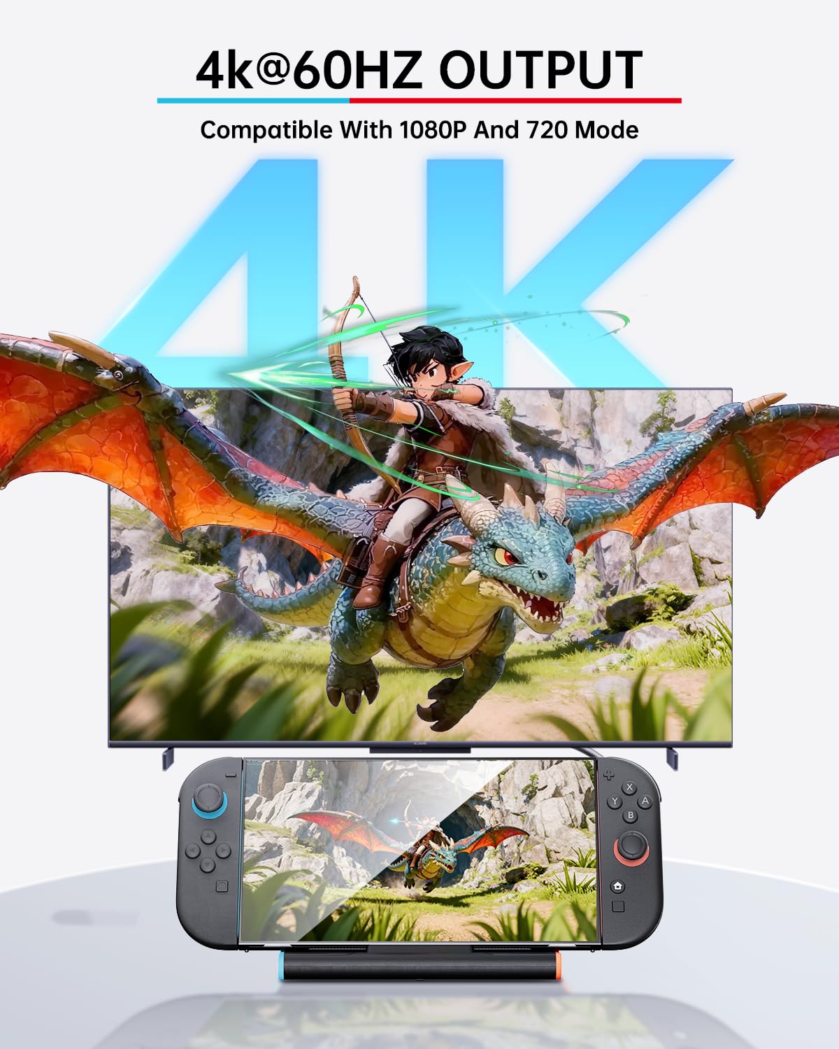BINBOK VR Switch 2 Dock provides 60W PD charging while gaming.