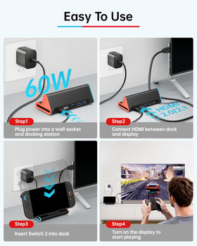 BINBOK VR Switch 2 Dock with built-in protections for safe use.