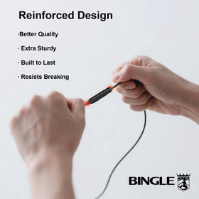 BINGLE 3.5mm right-angle plug close-up for space-saving device fit
