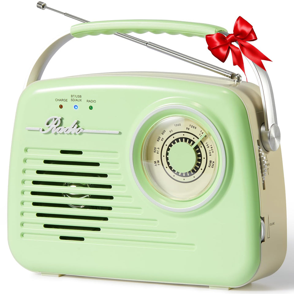 Bingxue front view of vintage radio showing controls and speaker for clear listening