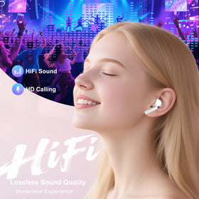 Binineew wireless earbuds touch-screen enables convenient on-the-go controls.