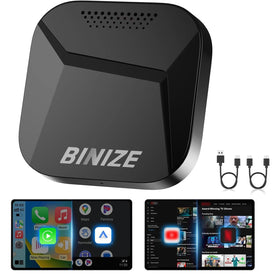 Binize CarPlay AI Box front view showing wireless CarPlay upgrade capability