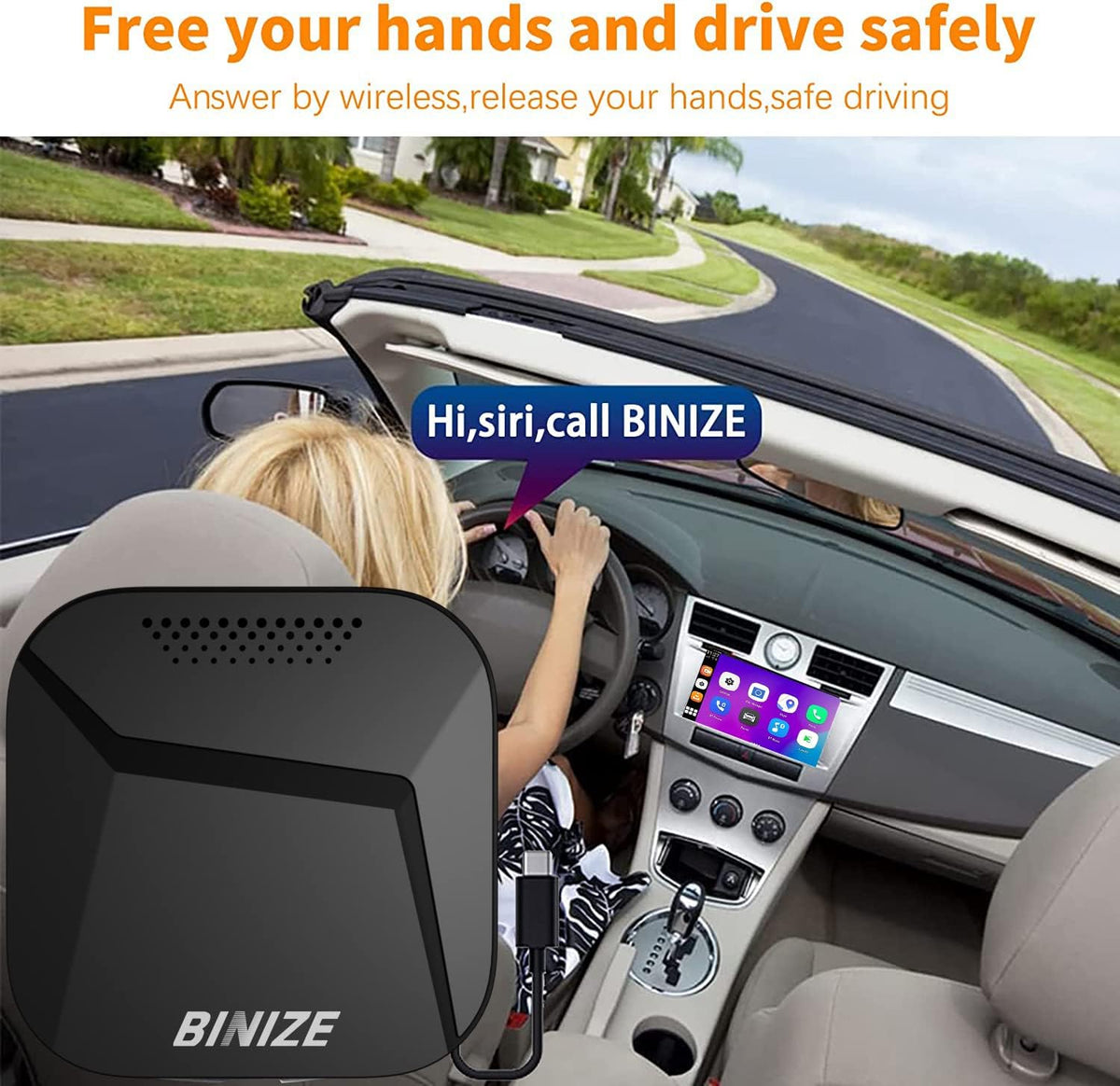 Binize CarPlay AI Box Toyota power-split cable for stable power supply