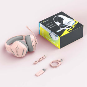 BINNUNE headset in a gaming desk scene showing usage benefit: immersive gameplay