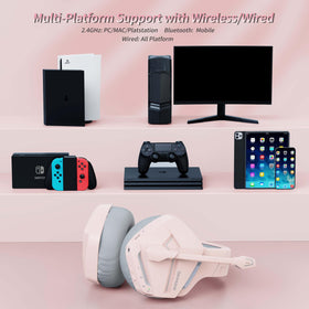 BINNUNE headset beside a PS5 controller showing scale benefit: compact console fit