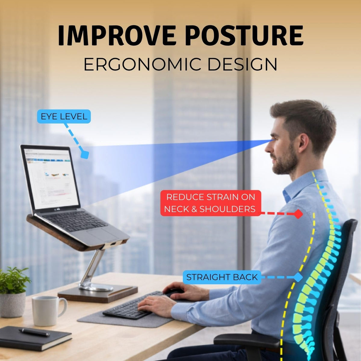 Birchline desk organizer stand enhances desk organization and accessibility.