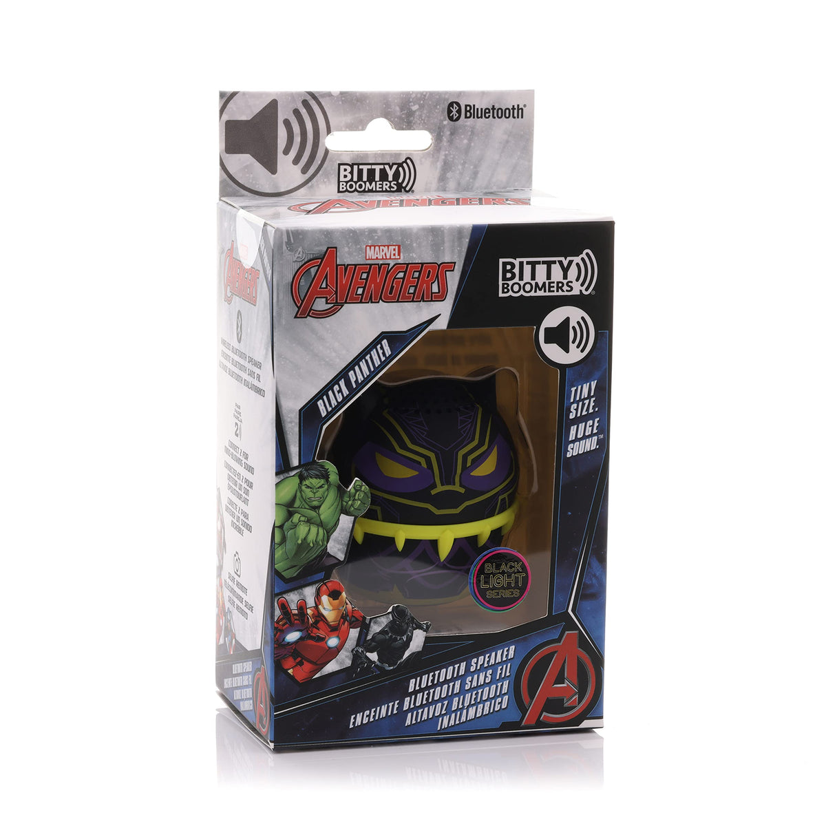 Bitty Boomers Black Panther close-up of artwork and textured grille for collectible appeal