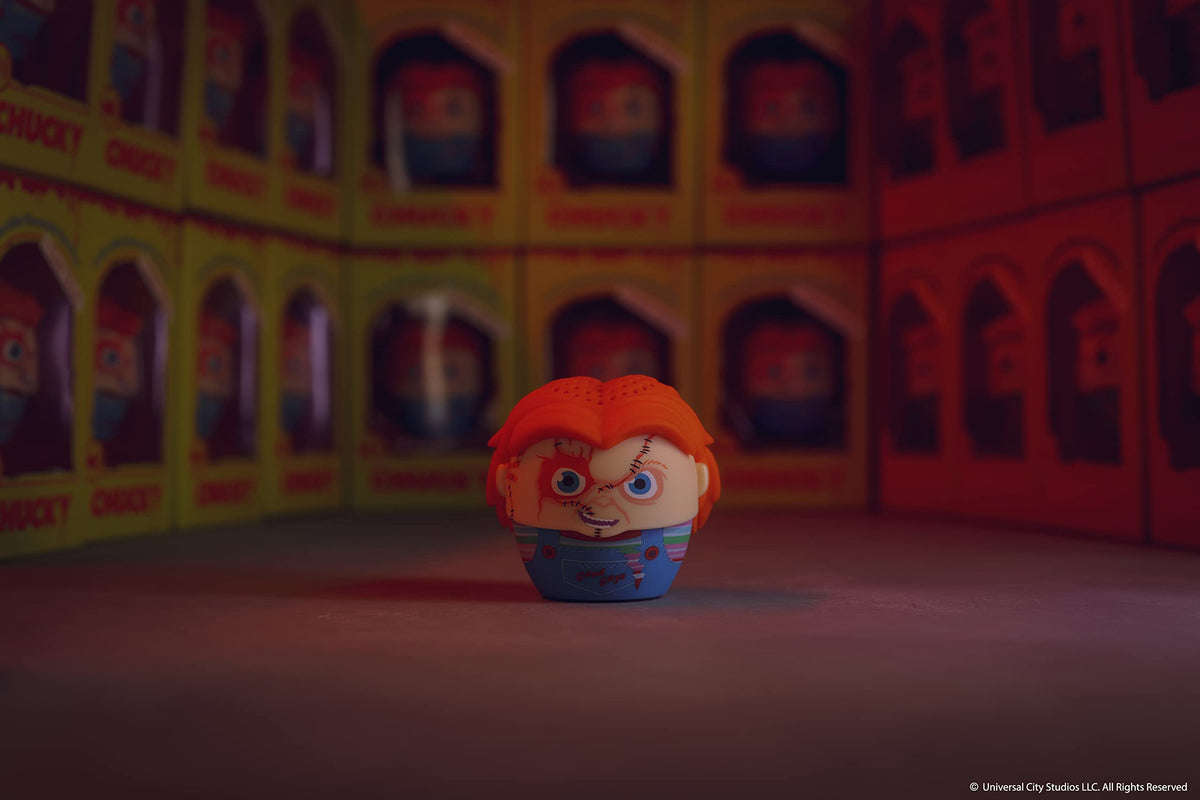 Bitty Boomers Chucky water-resistant design for outdoor use.
