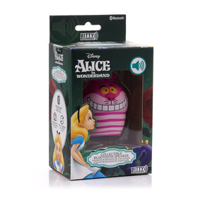 Bitty Boomers Disney Cheshire Cat mini speaker with backpack clip for secure carry.