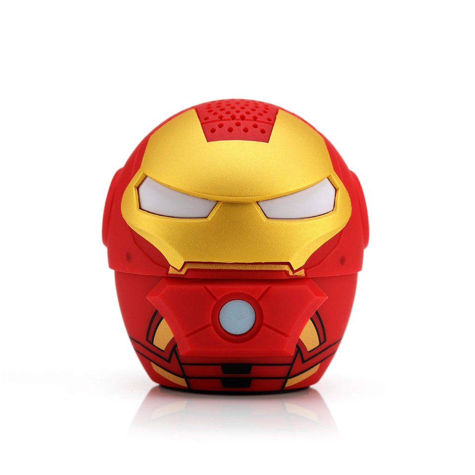 Bitty Boomers Iron Man mini speaker front view for portable sound