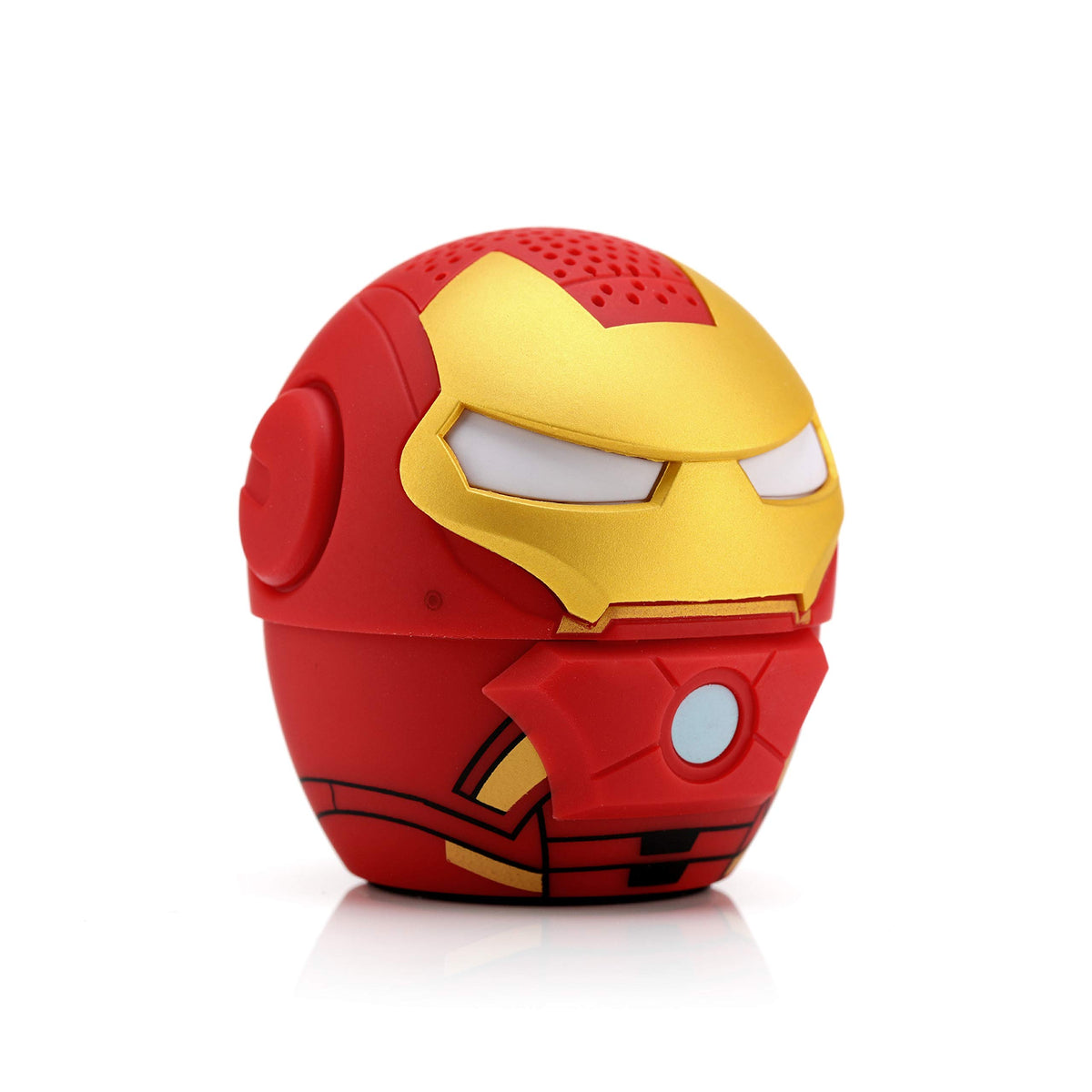 Bitty Boomers Iron Man mini speaker side angle highlighting compact design
