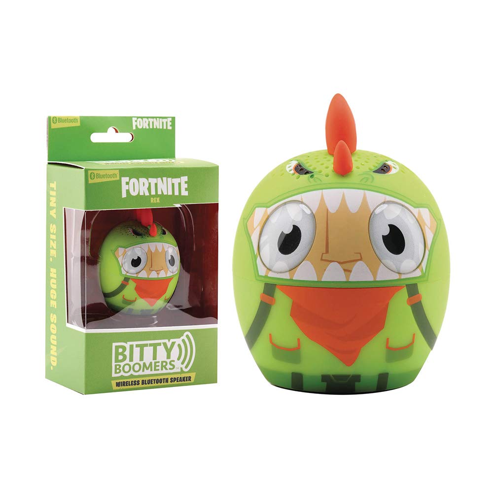 Bitty Boomers Rex attached to backpack with clip showing portability and hands-free convenience