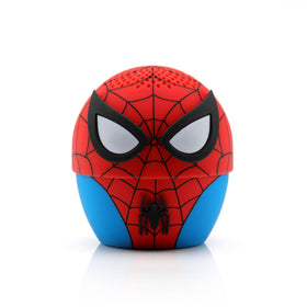 Bitty Boomers Spider-Man mini speaker packaging, ready for gifting with micro USB charging.