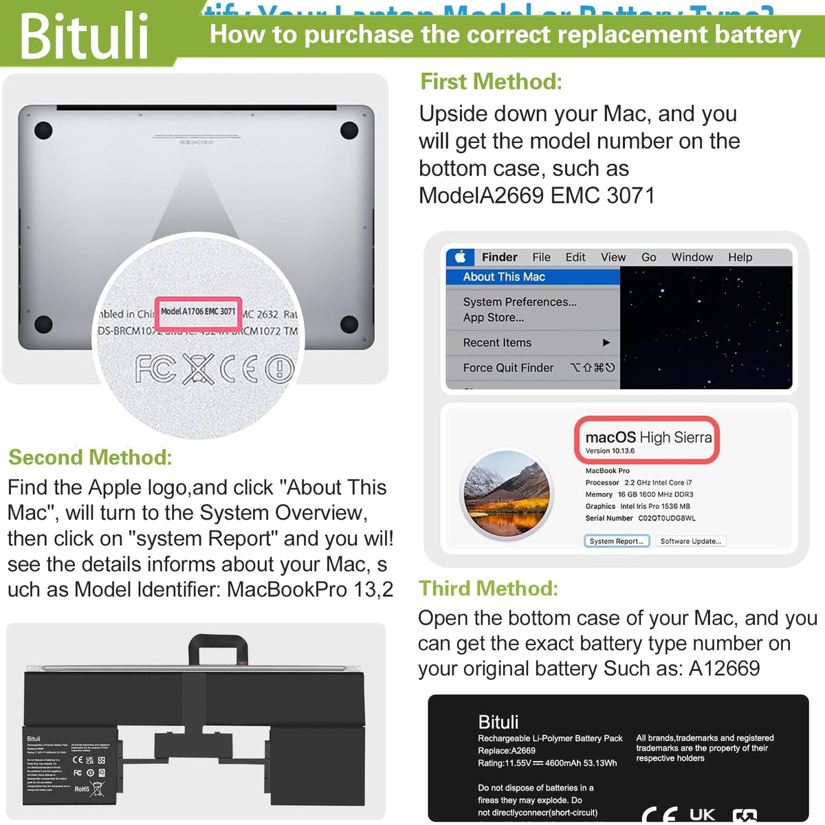 Bituli battery installed in MacBook Air demonstrating direct-fit replacement benefit