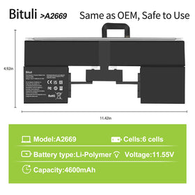 Bituli battery top label close-up showing voltage and capacity for clear verification