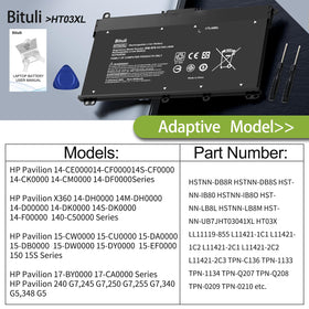 Bituli HT03XL side profile next to ruler showing compact replacement size