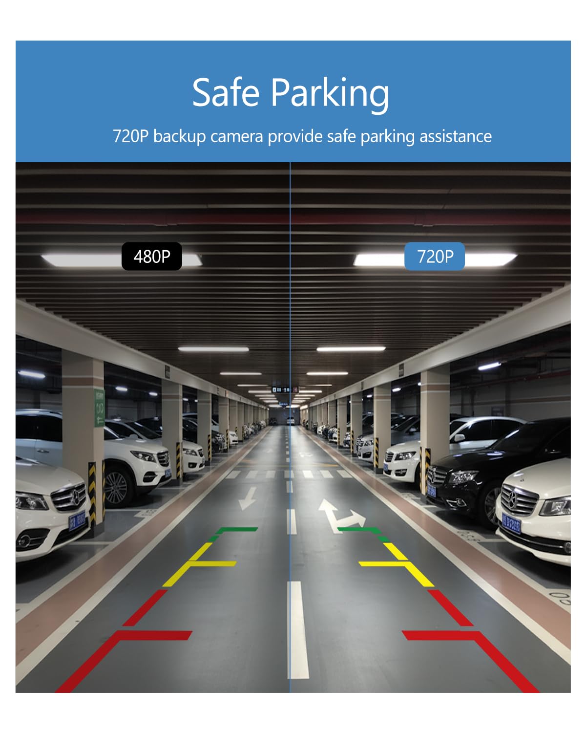 BIUONE reverse-vision display helps with precise parking maneuvers.