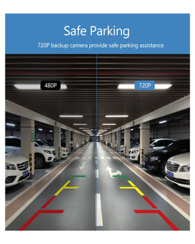 BIUONE reverse-vision display helps with precise parking maneuvers.
