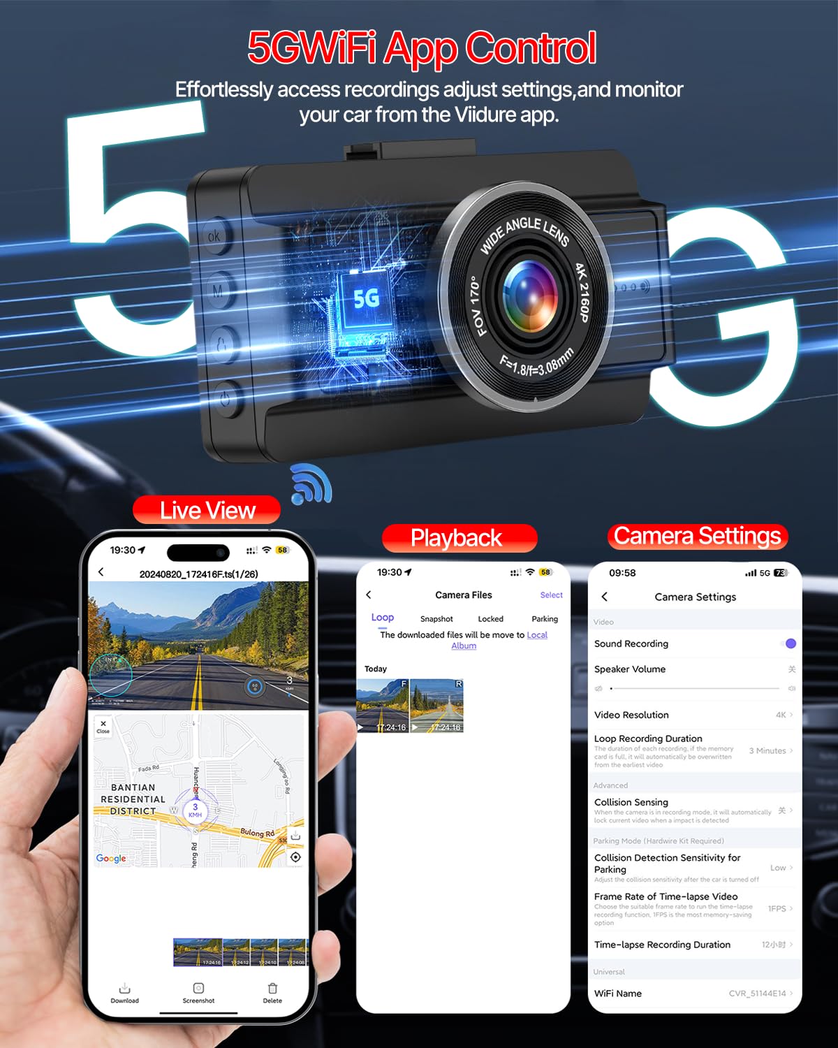 Biuone dash cam installed on car dashboard showing discreet protection benefit