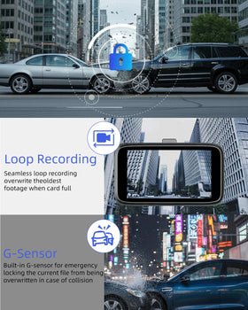 Biuone dash cam 3-inch IPS display enables quick playback