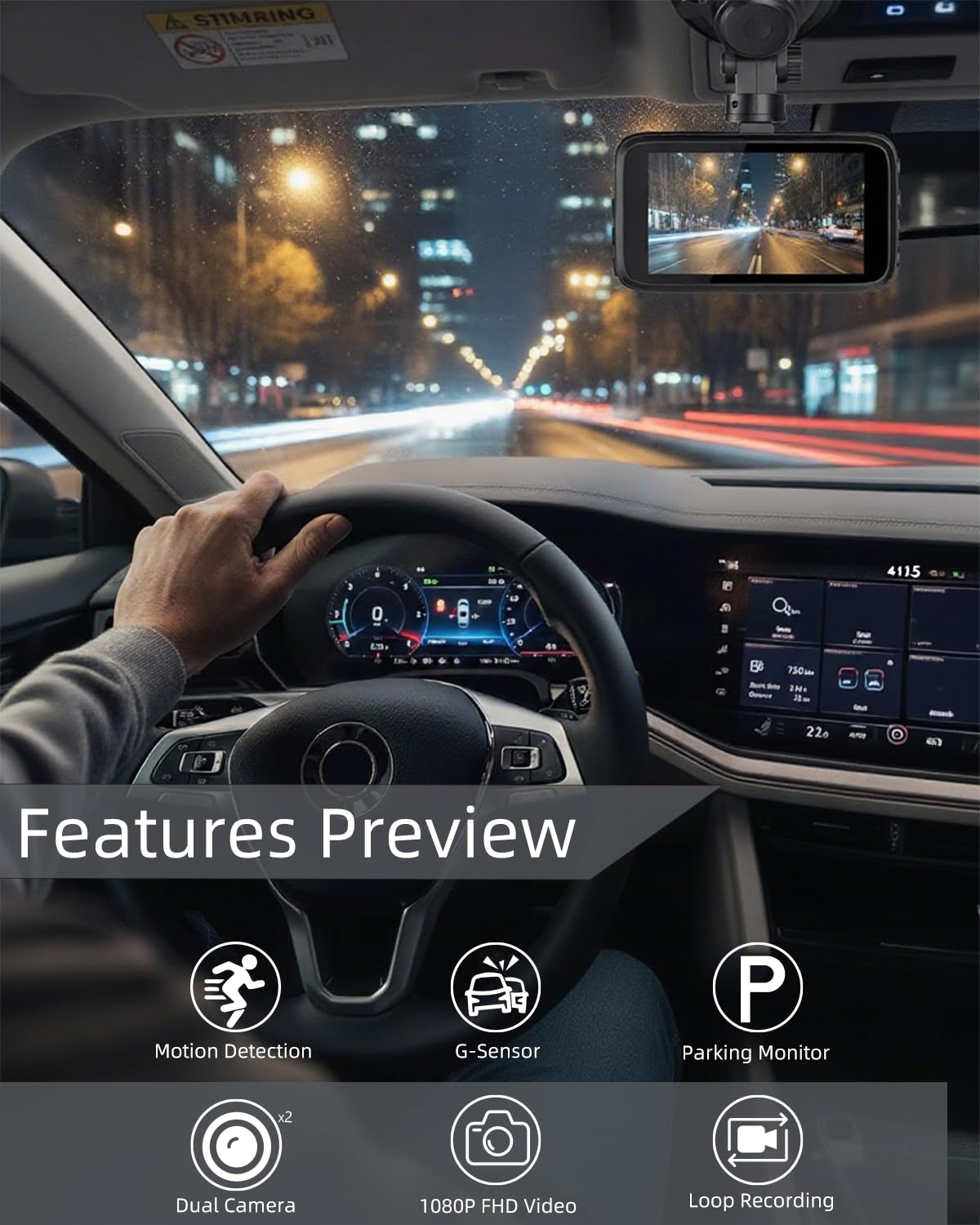 Biuone dash cam rear camera waterproof for all-weather use