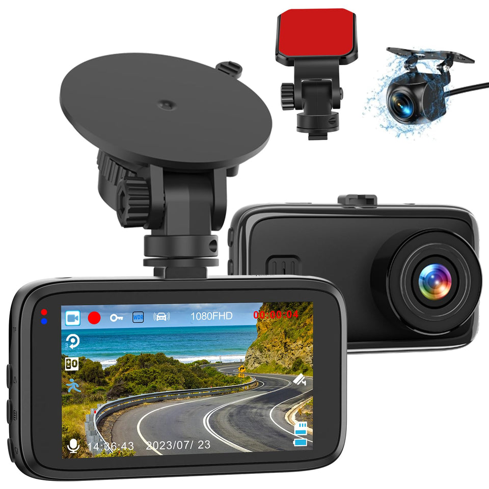 Biuone front camera mounted on windshield showing road with clear detail