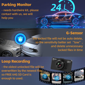 Biuone in-car installed front and rear cameras showing full vehicle coverage
