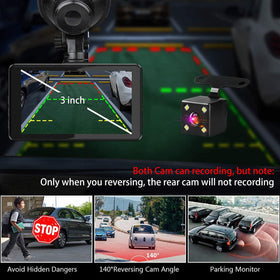 Biuone dual cameras mounted inside car illustrating simultaneous front and rear recording
