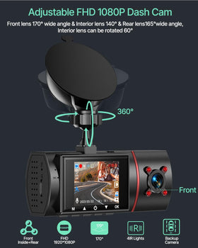 Biuone dash cam mounted on windshield for easy installation