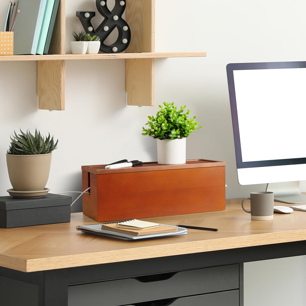 Bivvclaz on desk in office creating organized and stylish workspace
