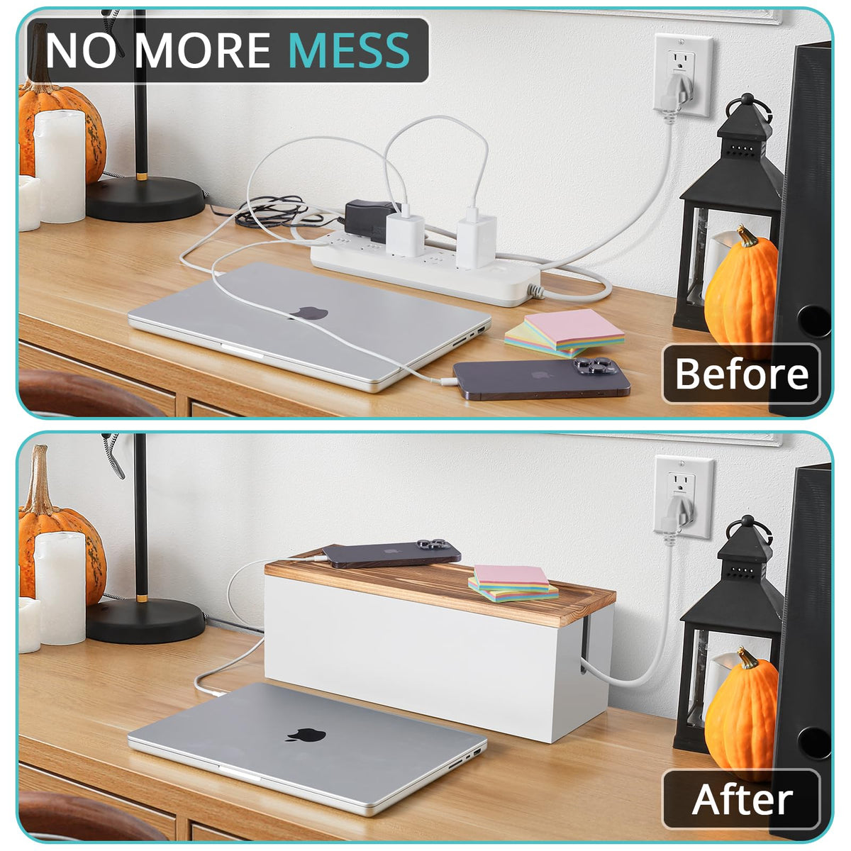 Bivvclaz installed under desk showing discreet power strip concealment