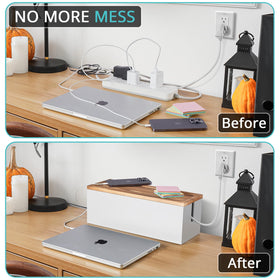 Bivvclaz installed under desk showing discreet power strip concealment