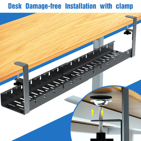 BIWIST cable management neat under desk to free up workspace