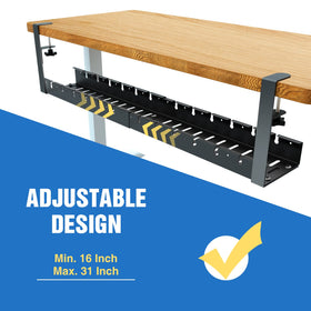 BIWIST carbon-steel under-desk tray offers durability and stable mounting