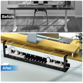 BIWIST clamp installation under desk cable tray for quick repositioning