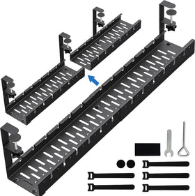 BIWIST front view of clamp-mounted tray showing neat underside storage