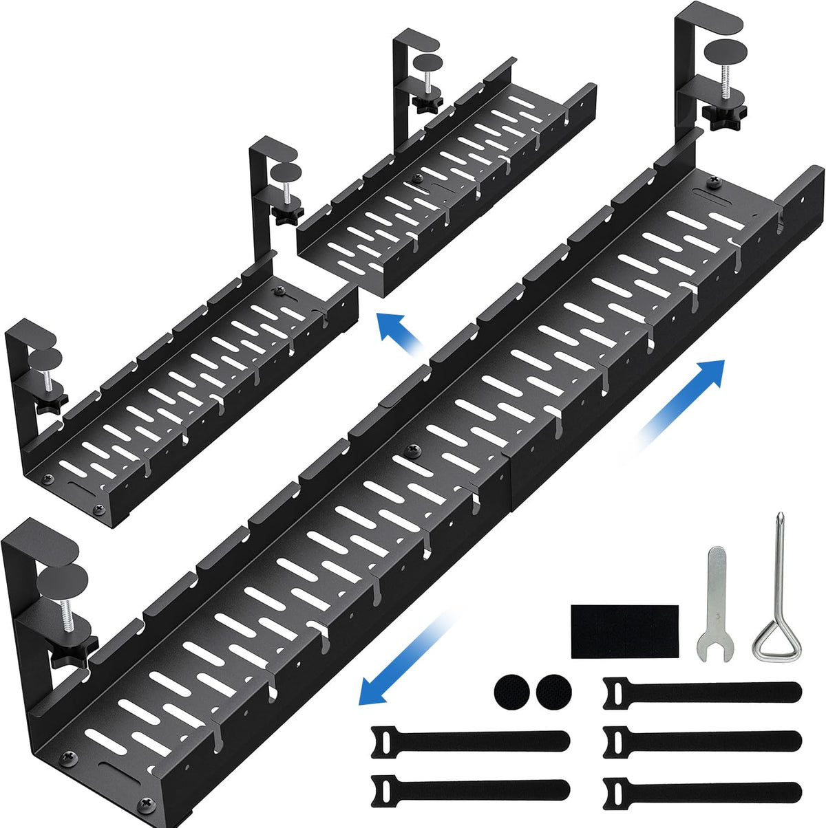 BIWIST under-desk tray with no-drill clamp for easy setup
