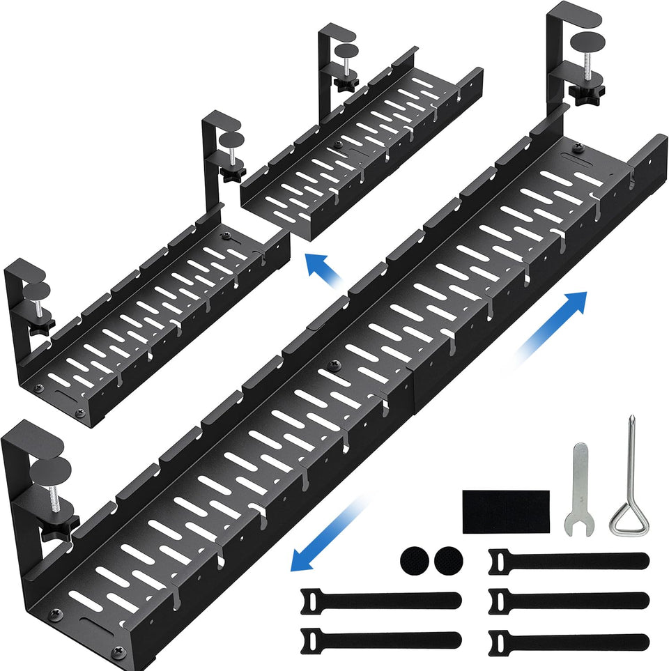 BIWIST under-desk tray with no-drill clamp for easy setup