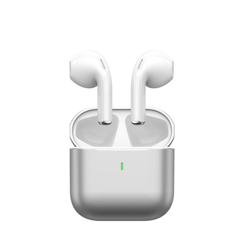 Biyoso front view of earbuds highlighting sleek design and easy pairing