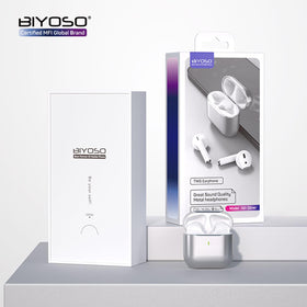 Biyoso product box with USB-C cable and manual showing included accessories